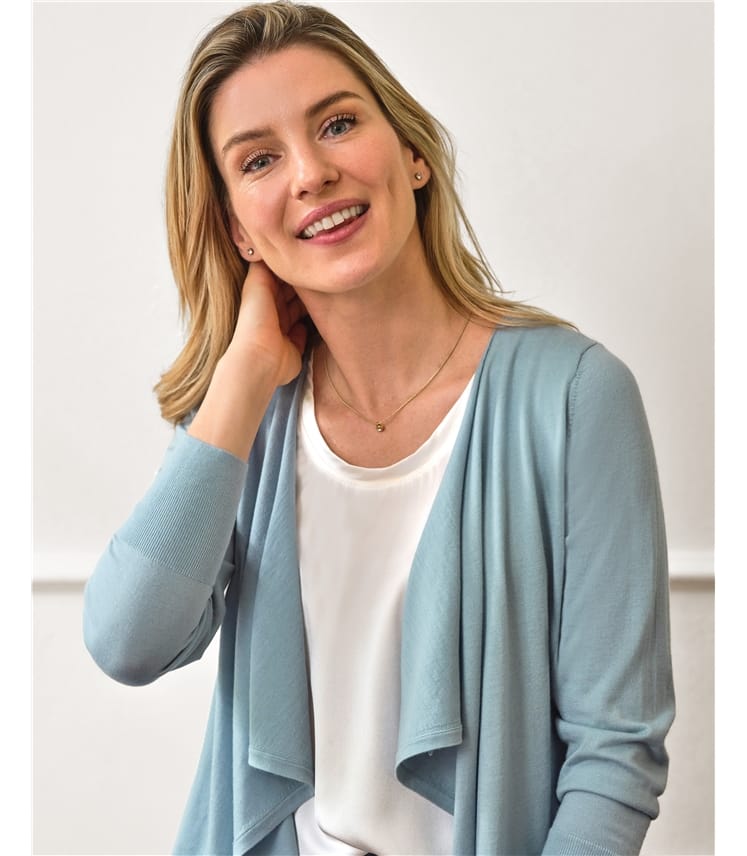 Seaspray Wool Cashmere Waterfall Cardigan Woolovers Us