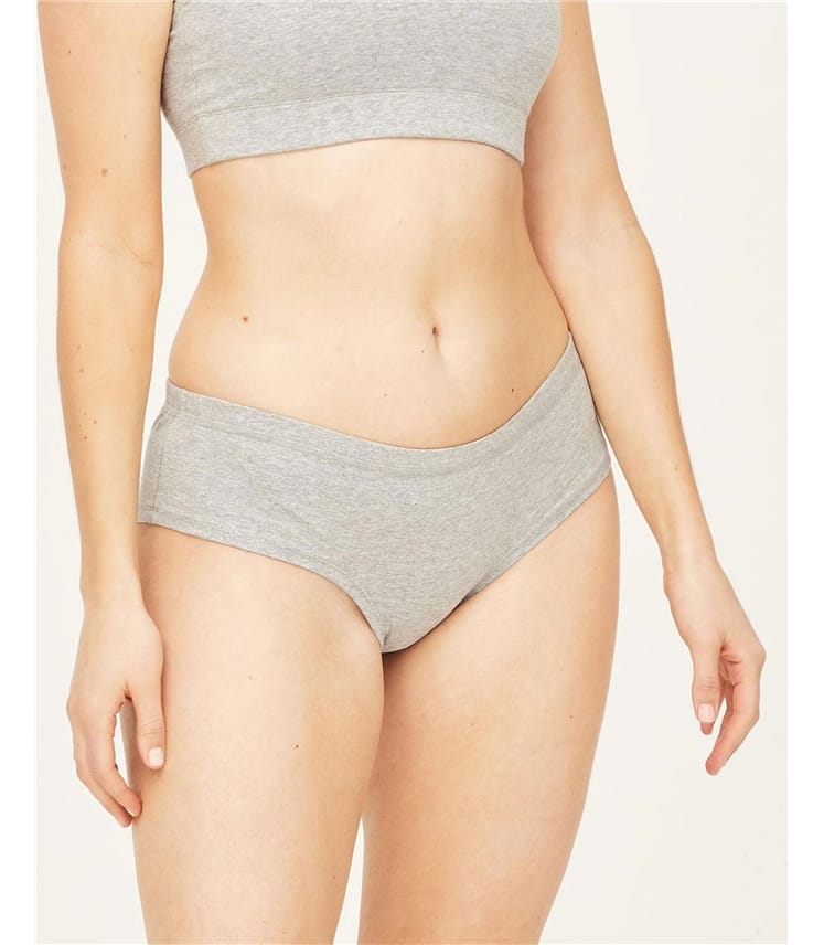 Grau Meliert Organic Cotton Bikini Briefs WoolOvers DE