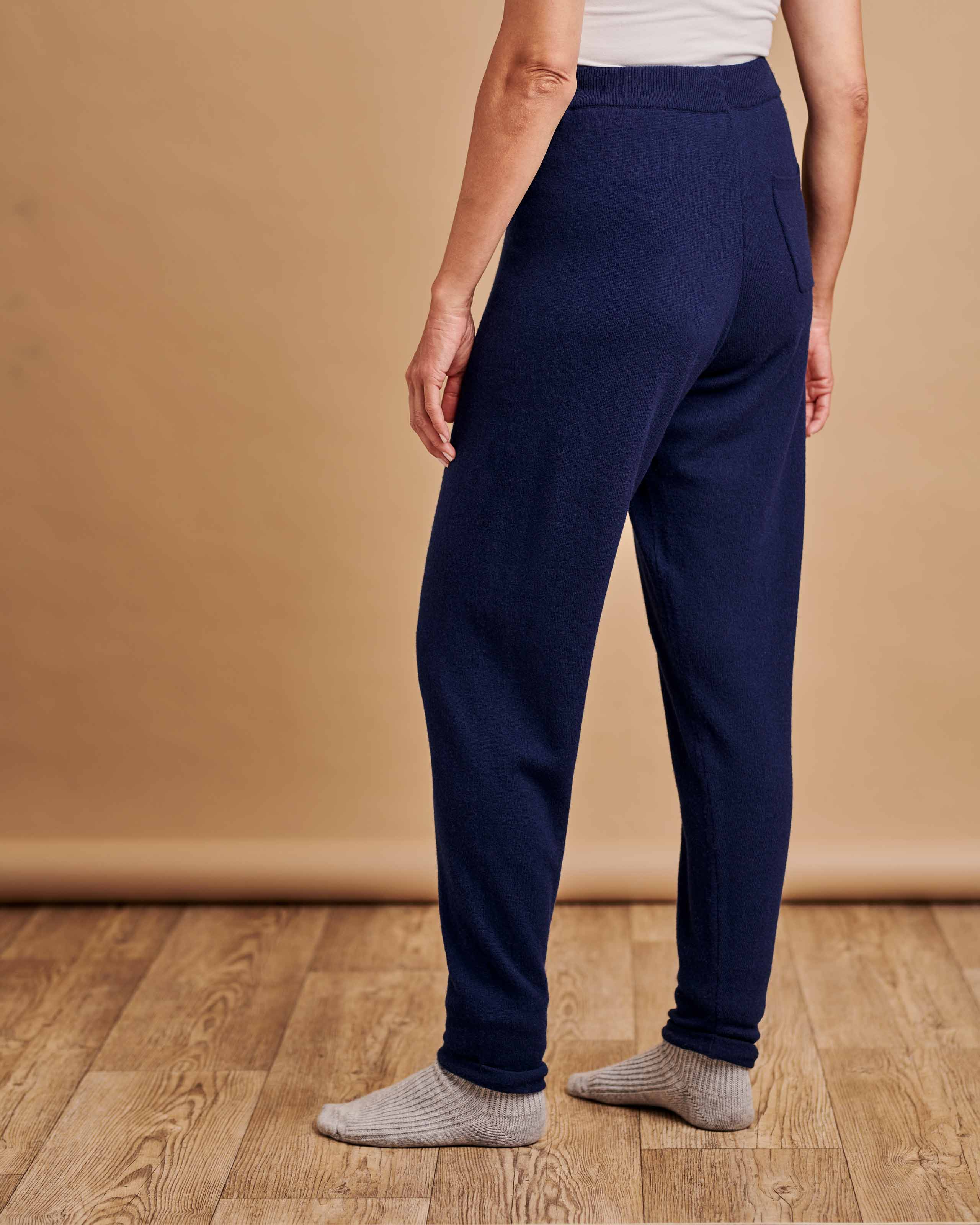 Neo Navy Cashmere Merino Luxe Lounge Joggers Woolovers Uk