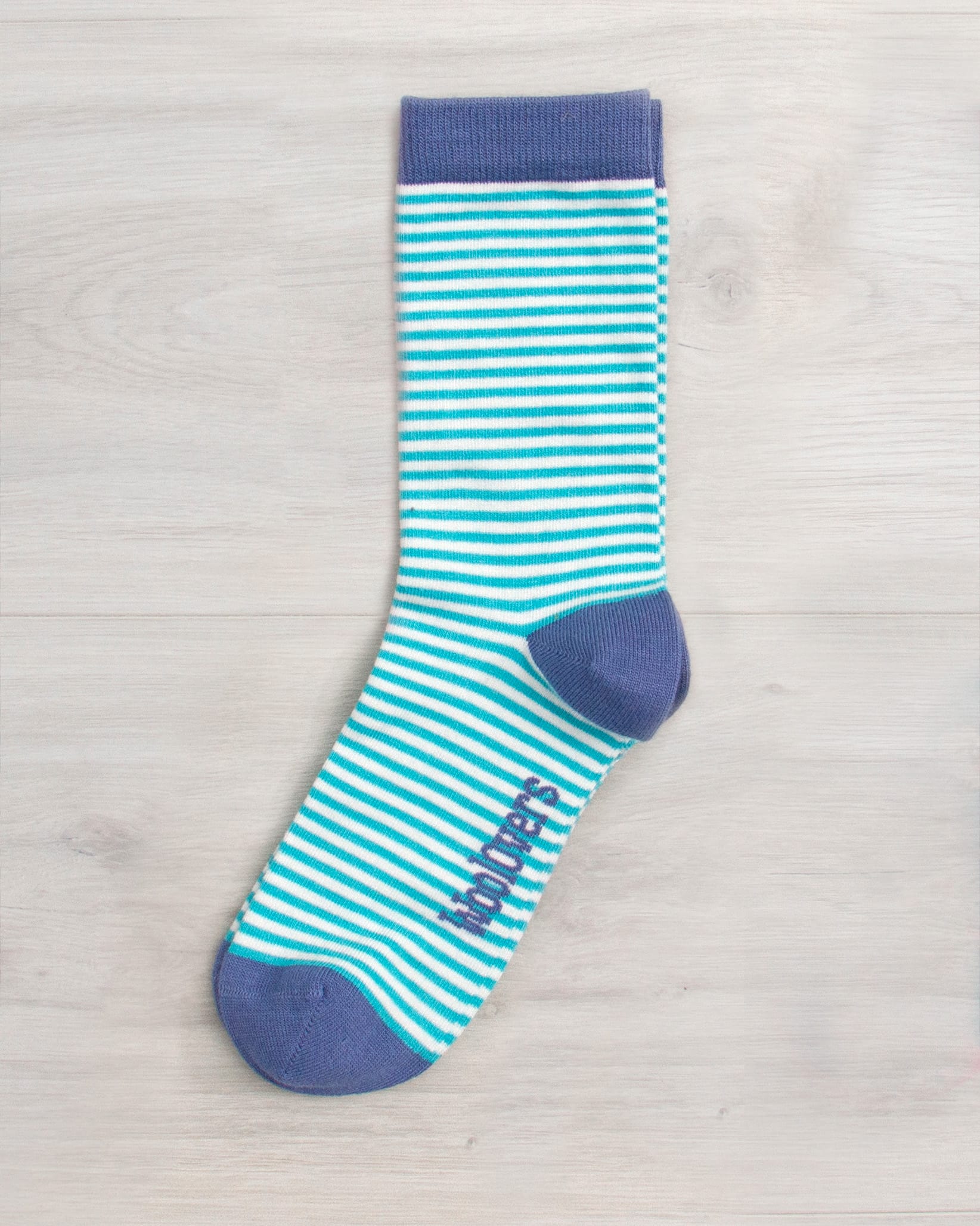 Bright Aqua Blue Womens Bamboo Stripe Sock Woolovers Us