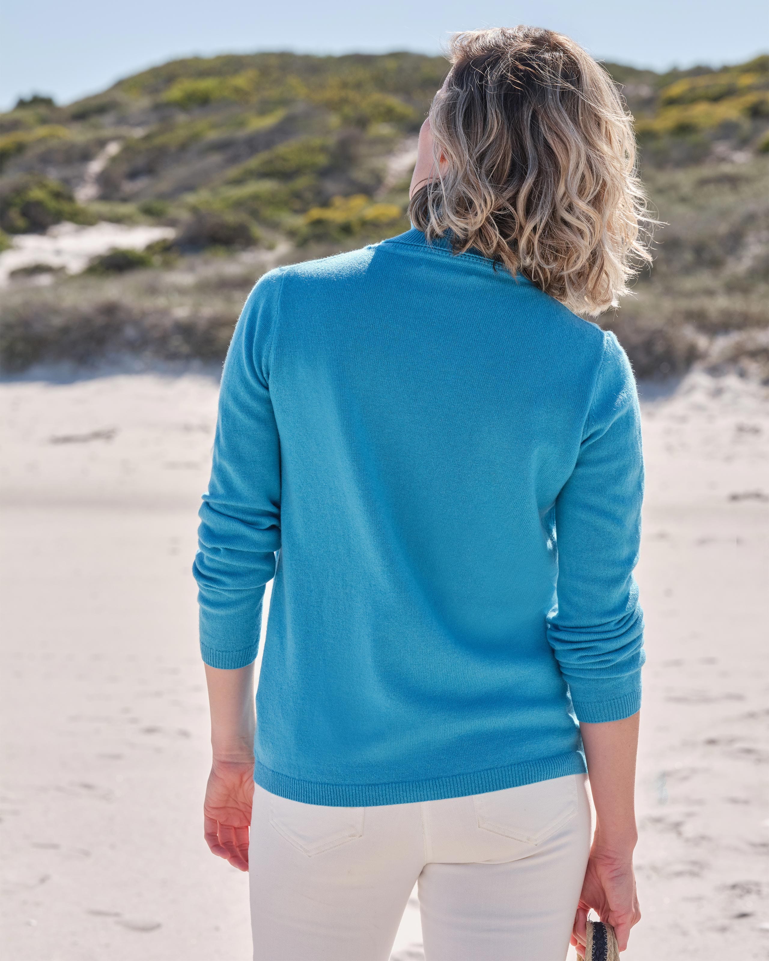 Glacier Lake Cashmere Merino Fitted Polo Neck Knitted Jumper