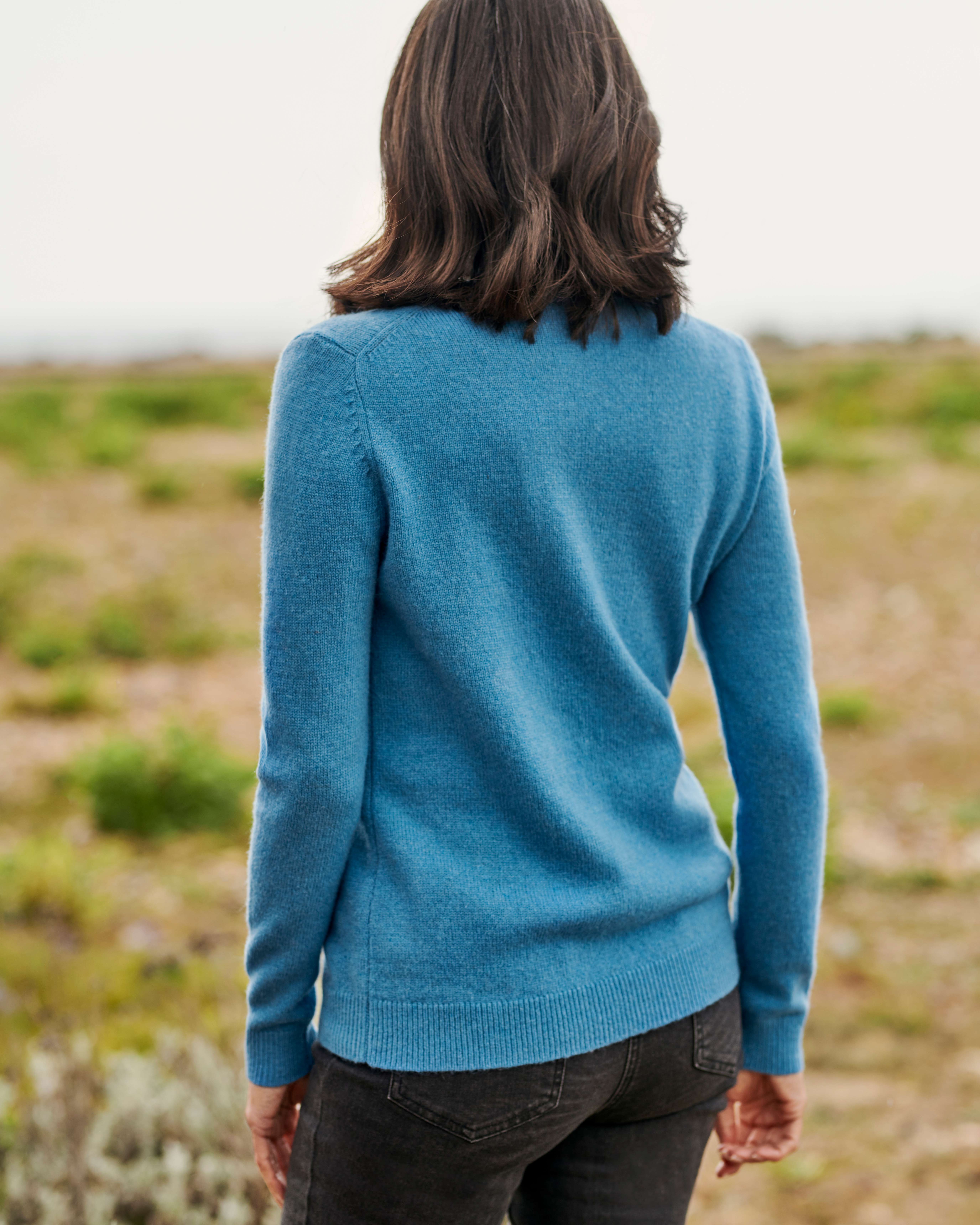 Arctic Blue Womens Lambswool Crew WoolOvers AU