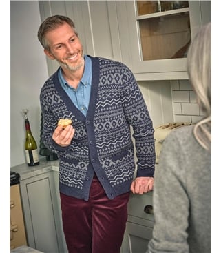 V Neck Fairisle Cardigan