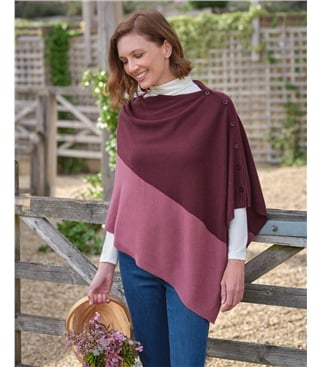 Poncho à boutons - Femme - Cachemire & Mérinos