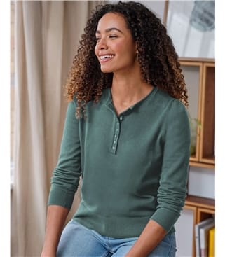 Dua - Henleypullover aus Biobaumwolle