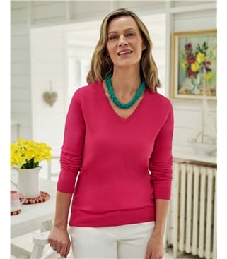 cotton cashmere v neck sweater