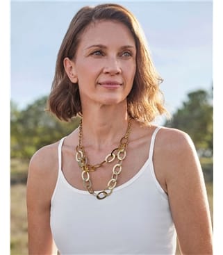 Collier anneau martelé