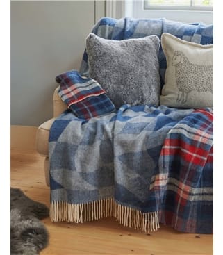 Pure Wool Wavy Check Throw
