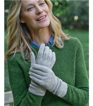 Gants côtelés en mérinos de Cashmere