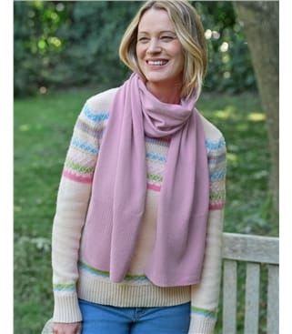 Écharpe côtelée en cachemire et mérinos - femme