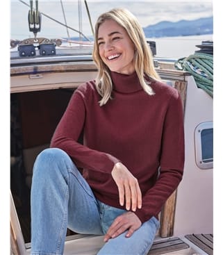 Rollkragenpullover aus Kaschmir und Merinowolle