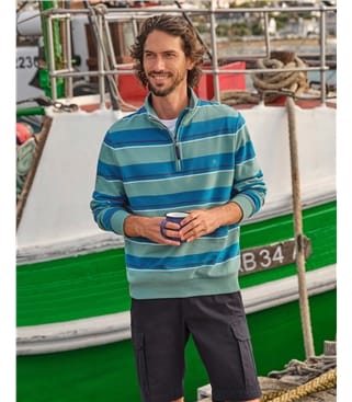 Sweat-shirt à col zippé - Homme - Coton bio