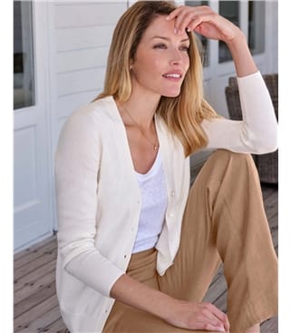 Kaschmir Strickjacke mit V-Ausschnitt