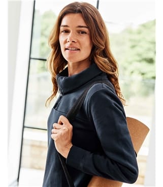 Cloud Grey | Organic Cotton Half Zip Sweatshirt | WoolOvers US