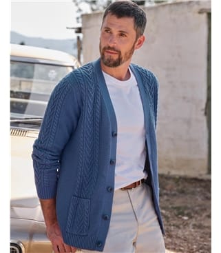 Mens Lambswool Lincoln Zipper Cardigan