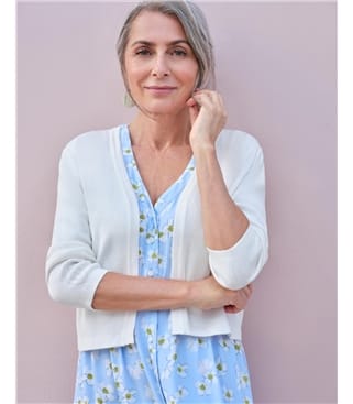 Kurze offene Strickjacke 