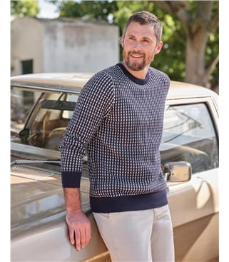 Square Stitch Crew Neck Jumper