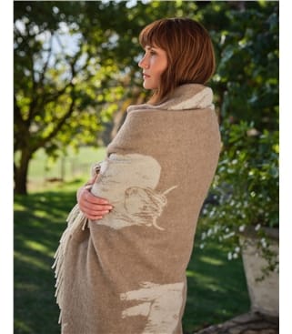 Pure Wool Animal Throw