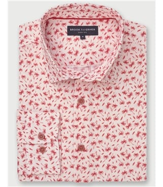 Mini-Palm Print Cotton Oxford Shirt