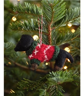 Monty The Sausage Dog In Christmas Jumper Decoration