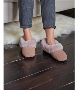 Sheepskin Collar Ballerina Slippers