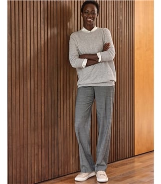 Wool Blend High Waist Trouser