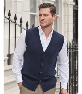 Mens Cashmere Button Through Waistcoat