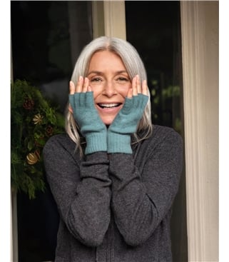 Womens Lambswool Fingerless Gloves