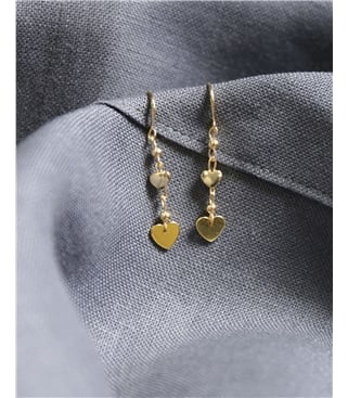 Gold Plated Heart Drop Earring
