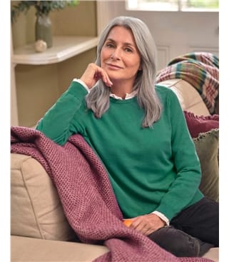 Pull à col rond - Femme - Cachemire & Mérinos