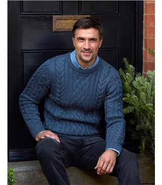 Pure Wool Aran Knitted Jumper