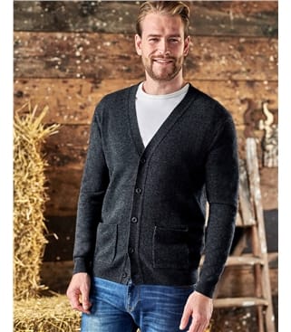 Lambswool V Neck Knitted Cardigan