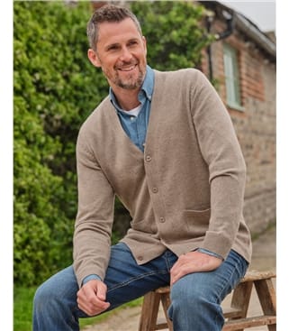 Cashmere and Merino V Neck Cardigan