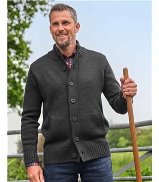 Strickjacke mit Knöpfen aus reiner Wolle für Herren