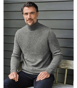 Pull à col roulé - Homme - Pur Cachemire
