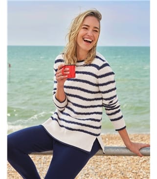 Basket Weave Textured Breton Stripe Jumper