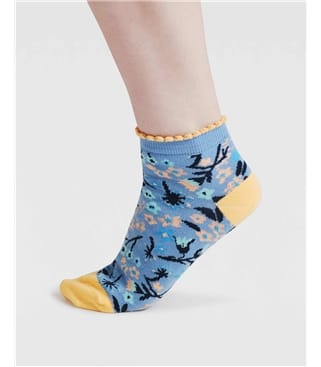 Knöchelsocken aus Bio-Baumwolle, geblümt – Daisy