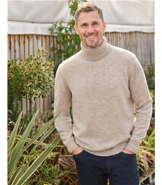 Pull à col roulé - Homme - Laine d’agneau certifiée 100% RWS