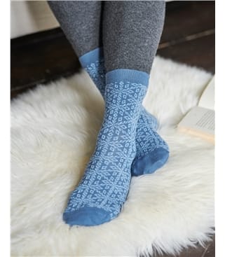 Womens Geometric Bamboo Ankle Sock