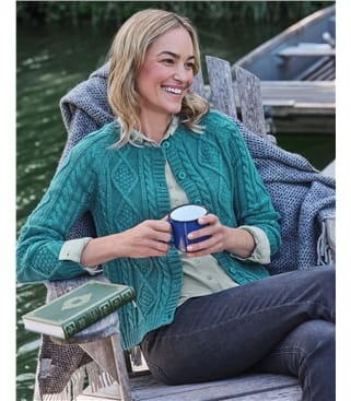 Cable Button Through Cardigan