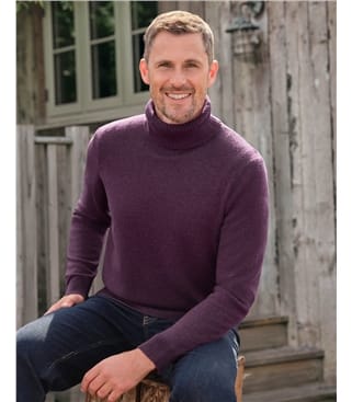 Cashmere and Merino Polo Neck Jumper