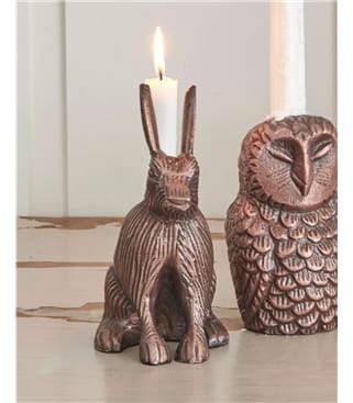 Cast Aluminium Hare Candle Holder