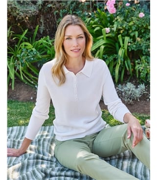 Cashmere and Merino Knitted Polo Shirt