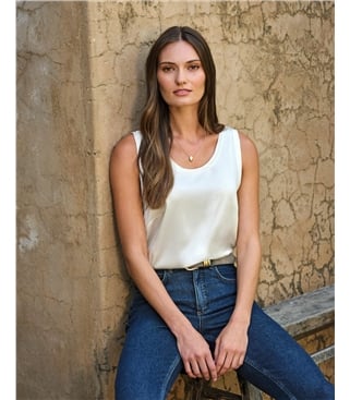 Silk Front Jersey Vest