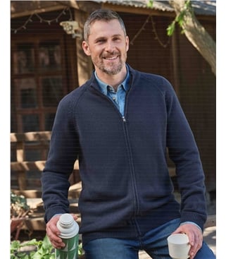 Essential Cotton Zip Cardigan