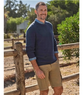 Pull col rond essentiel Moss Stitch - Homme