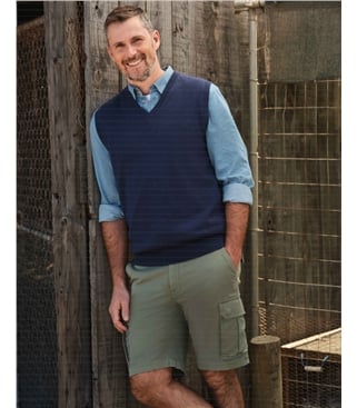 Pull essentiel en coton à col en V - Homme