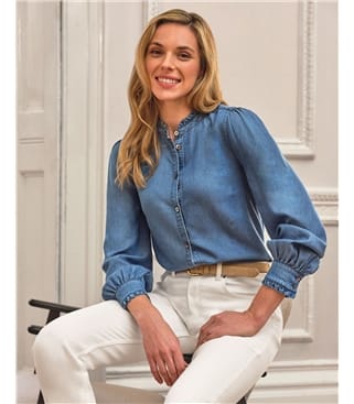 Cassie Cord Collar Denim Shirt
