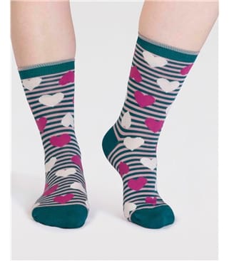 Socken mit Bambusviskose, Love Herzen – Haddie