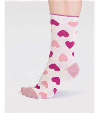 Womens Haddie Bamboo Love Heart Socks